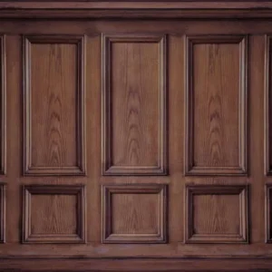 classic wooden wall panels in a luxury villa interior.