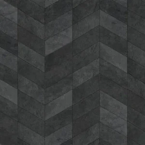 dark grey chevron wooden flooring in a luxury interior design setting.