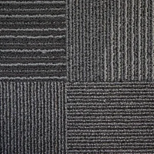 grey striped carpet tiles used in a professional Abu Dhabi office interior.