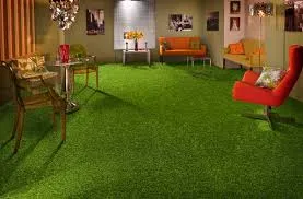 indoor artificial grass carpet flooring in a modern decorative space.