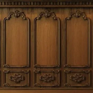 ornate carved wooden wall panels with intricate classic detailing.