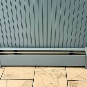 vertical wall panels installed in a utility area with tiled flooring.