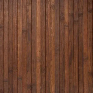 vertical wooden plank flooring with rich brown finish in interior space.