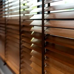 wooden venetian window roller blinds enhancing interior aesthetics