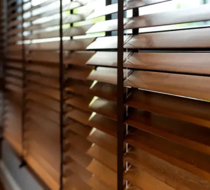 wooden venetian window roller blinds enhancing interior aesthetics